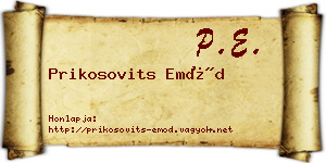 Prikosovits Emőd névjegykártya